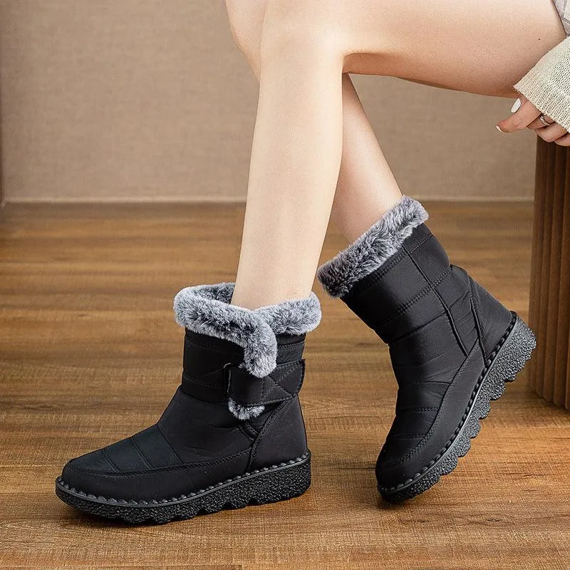 Plus Size Snow Fleece-lined Thicker Thermal Cotton-padded Boots