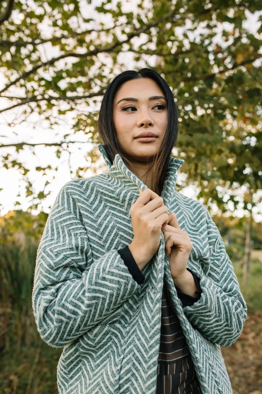 Portuguese Wool Pieper Coat in Vintage Cream