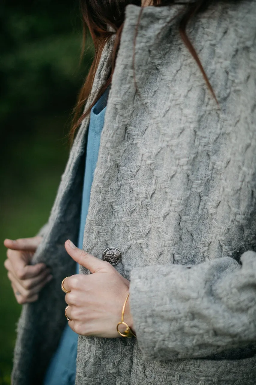 Portuguese Wool Pieper Coat in Vintage Cream