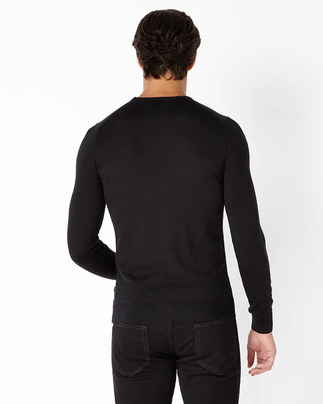 Slim Fit Merino Wool-Blend Crew Neck Sweater