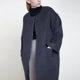 Szeki Charcoal Wool Cocoon Coat