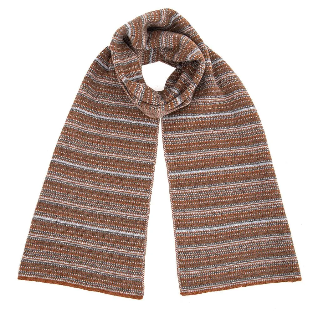 The Burghley - Tweed Jacquard Scarf - Hazelnut