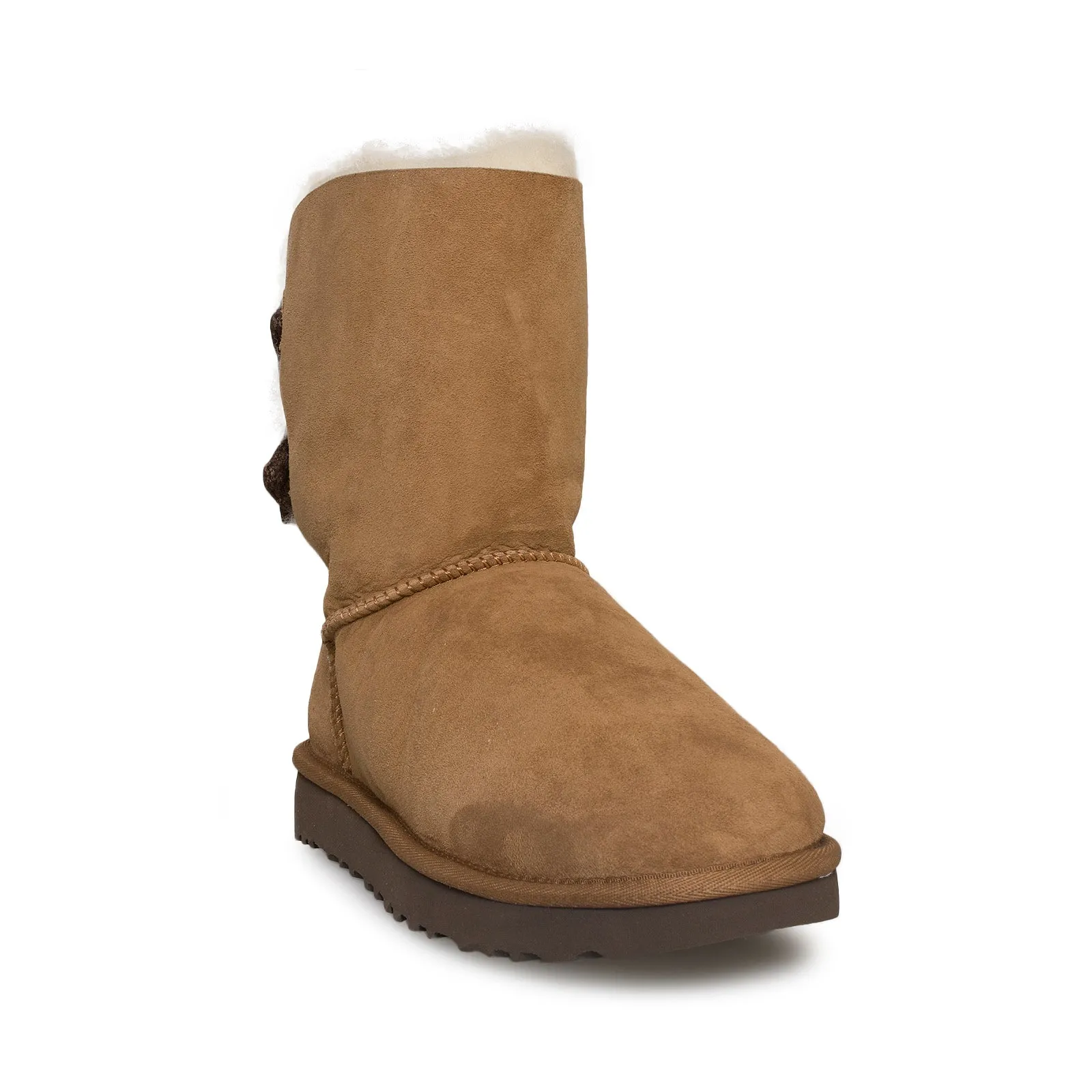 UGG Short Brigette Bow Chestnut Boots