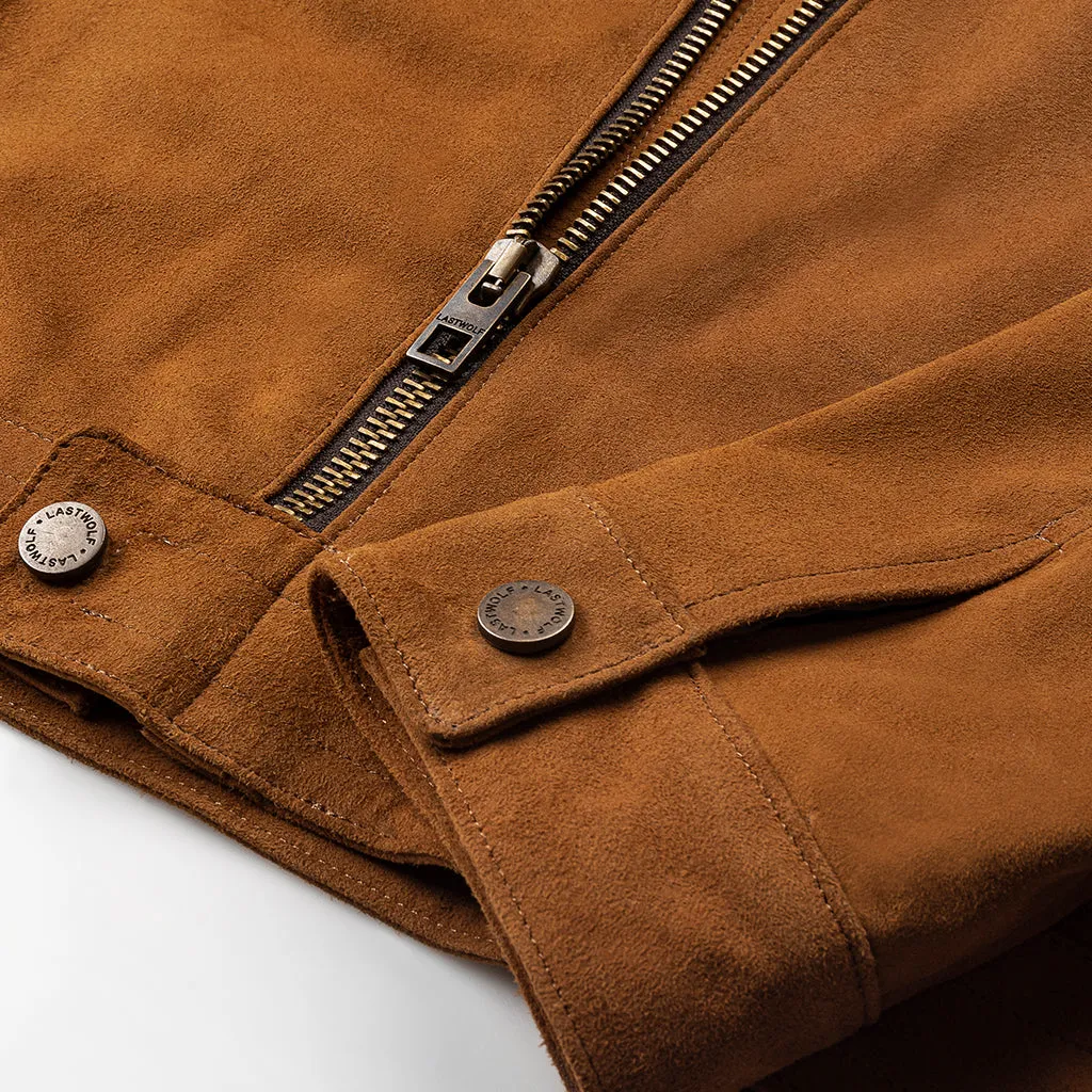 WHARTON MOTO SUEDE JACKET - CINNAMON