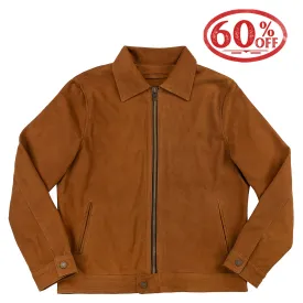 WHARTON MOTO SUEDE JACKET - CINNAMON