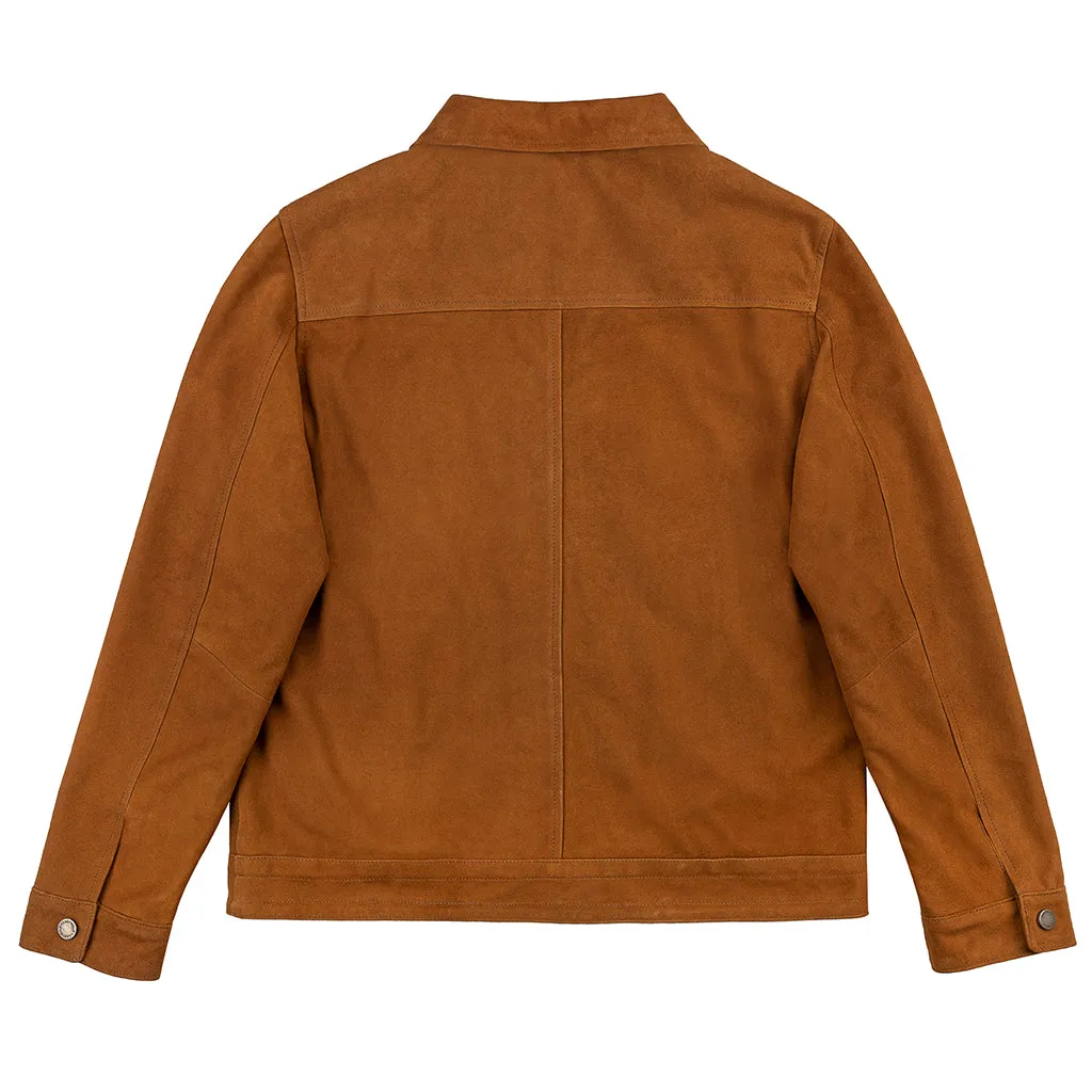 WHARTON MOTO SUEDE JACKET - CINNAMON