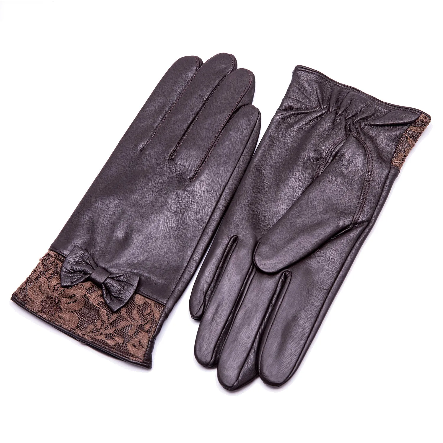 YISEVEN Women‘s Sheepskin Winter Leather Gloves