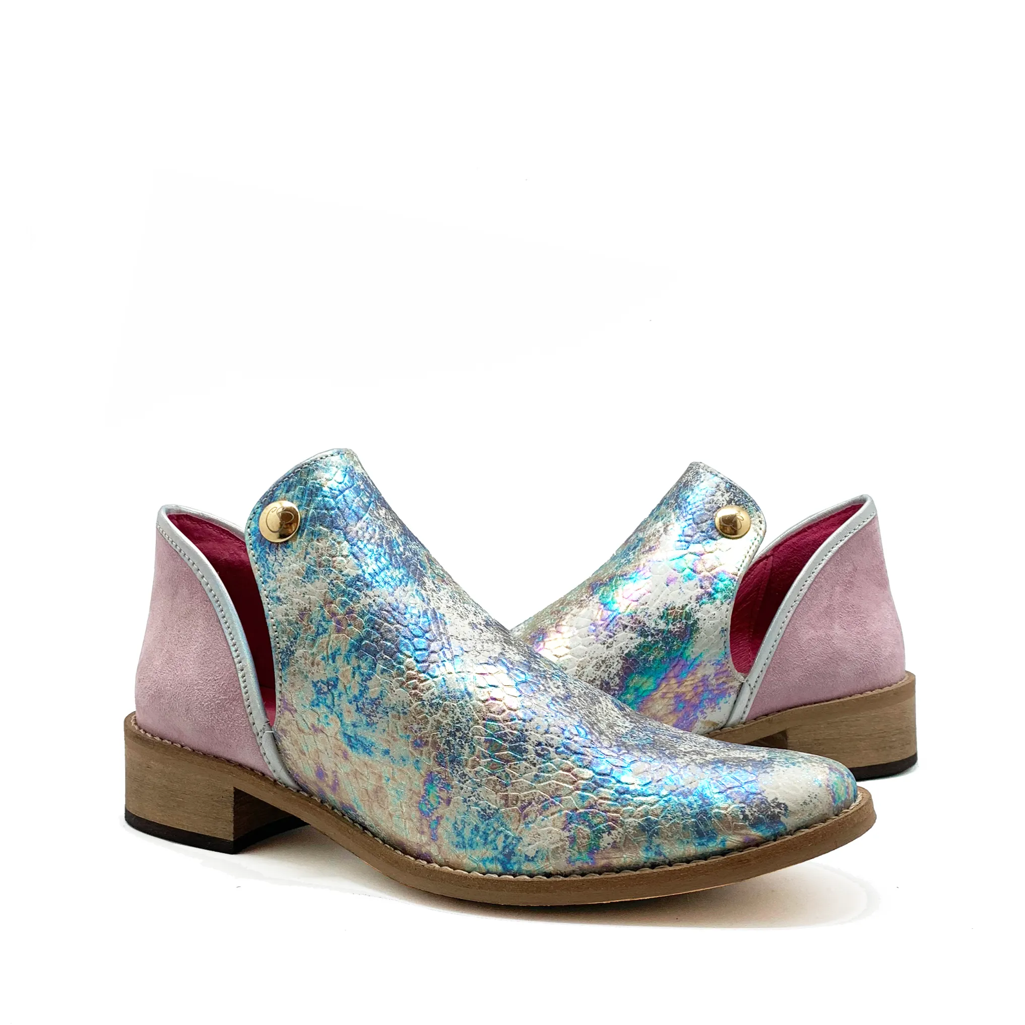 Zippette- Multi pastel snake-ankle boot