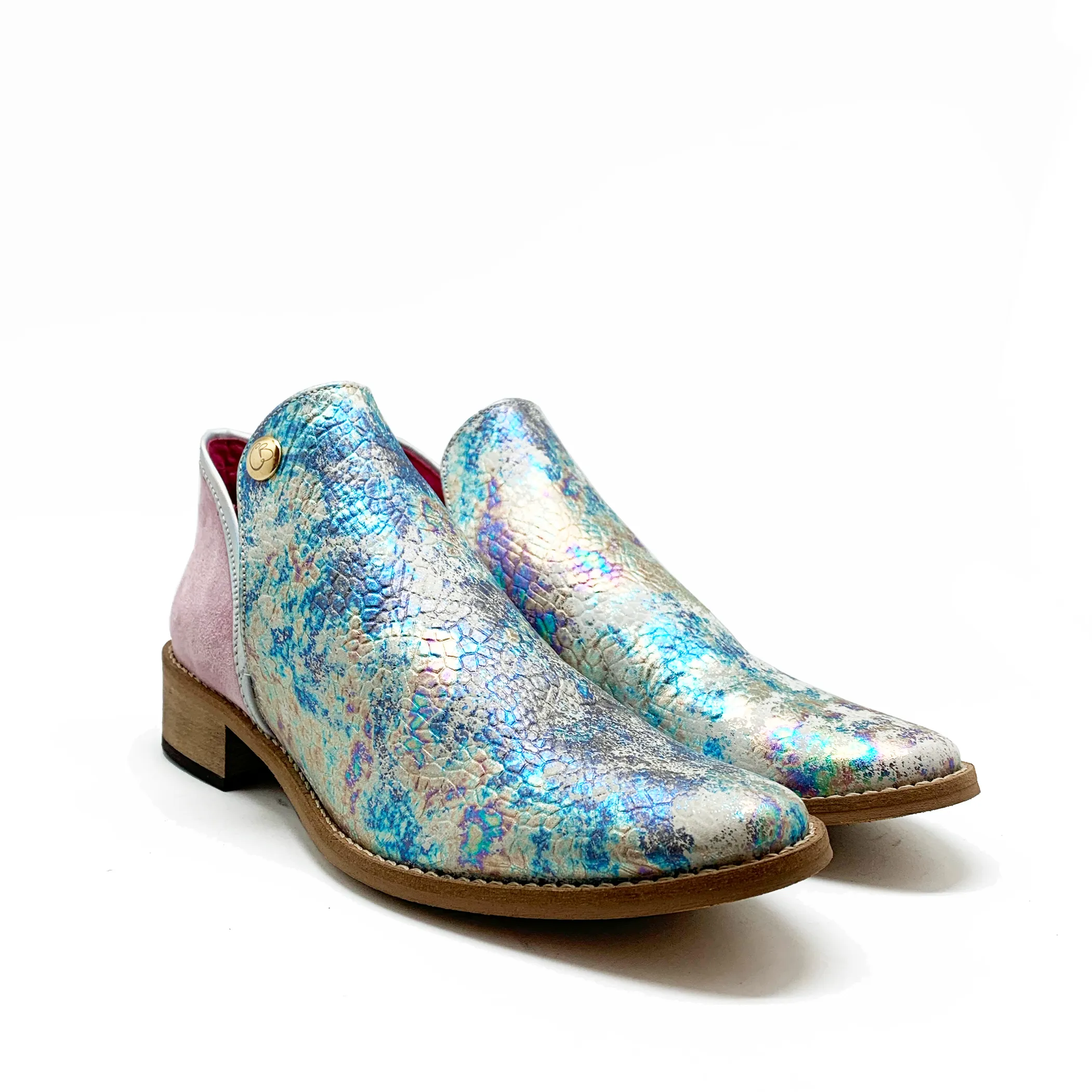 Zippette- Multi pastel snake-ankle boot